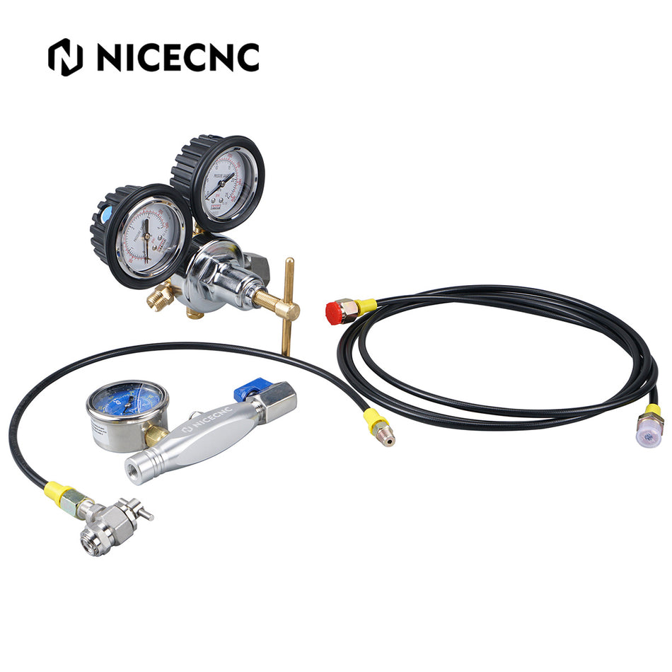 NICECNC Motorcycle ATV UTV Nitrogen Shock Fill Tool with 2" 600PSI Gauge