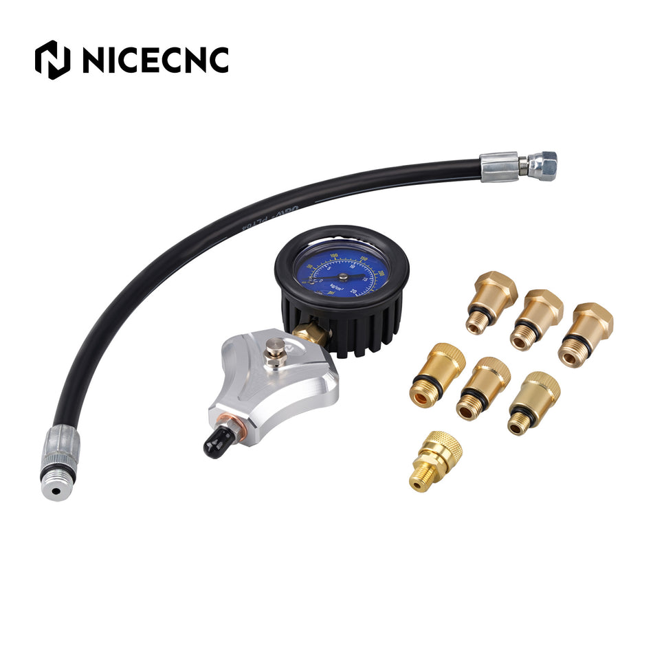 NICECNC Engine Compression Tester with 10 12 14 mm Adapters For Motorcycle ATV