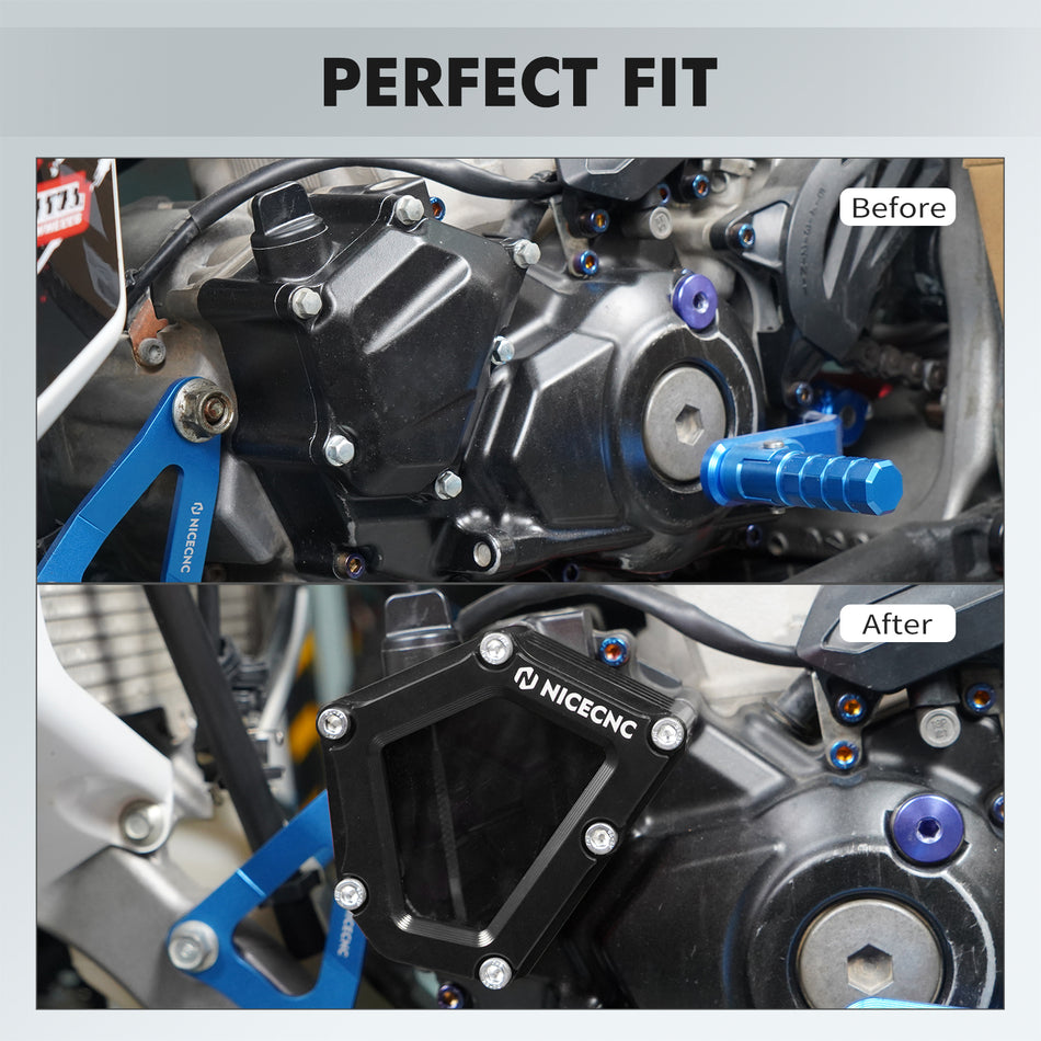 NICECNC Oil Cover For Yamaha YFZ450R 2014-2023, Transparent CNC Billet Aluminum