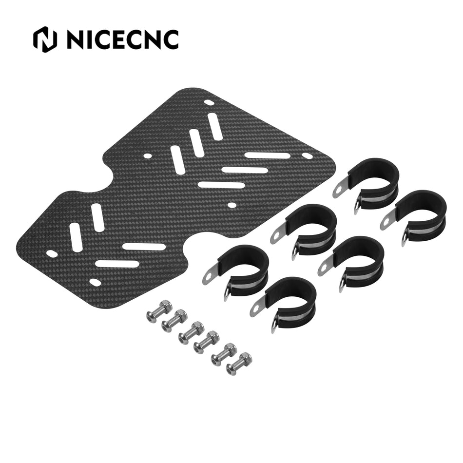 NICECNC ATV Carbon Fiber Radiator Frame Mud Splash Guard For Honda TRX 450 R / ER