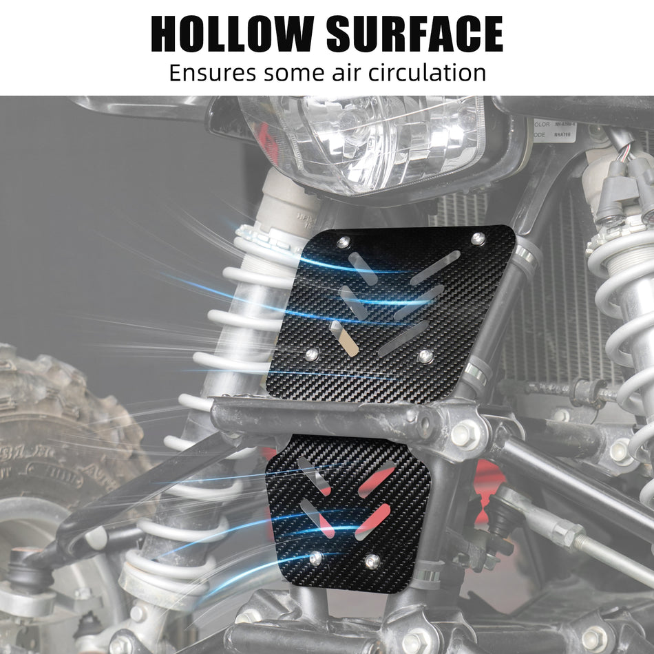NICECNC ATV Carbon Fiber Radiator Frame Mud Splash Guard For Honda TRX 450 R / ER