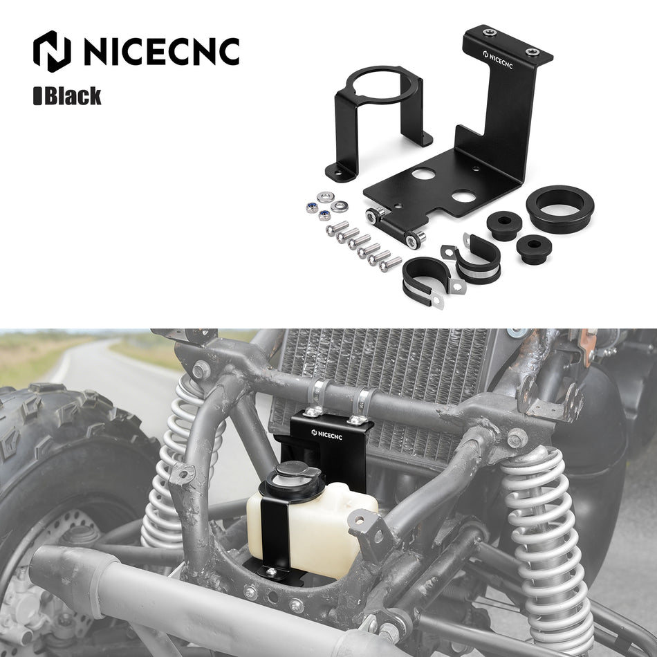 NICECNC ATV Coolant Reservoir Relocation Bracket Front Mount For Yamaha Banshee 350