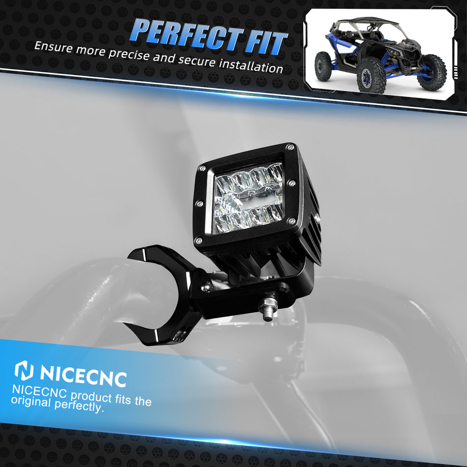 NiceCNC 20W LED Back Up Rear Work Light with Wiring Harness and Brackets For Can-Am Maverick X3 4x4 R DS Turbo DPS