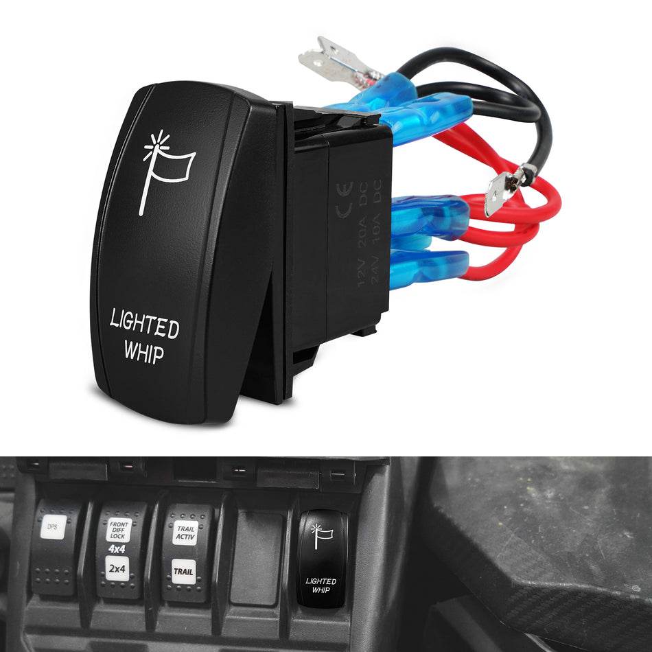 UTV LED Whip Lights Switch with Switch Jumper Wire Set 12V/14V For Polaris RZR PRO XP / RZR XP 1000 900 Turbo Can Am MAVERICK X3