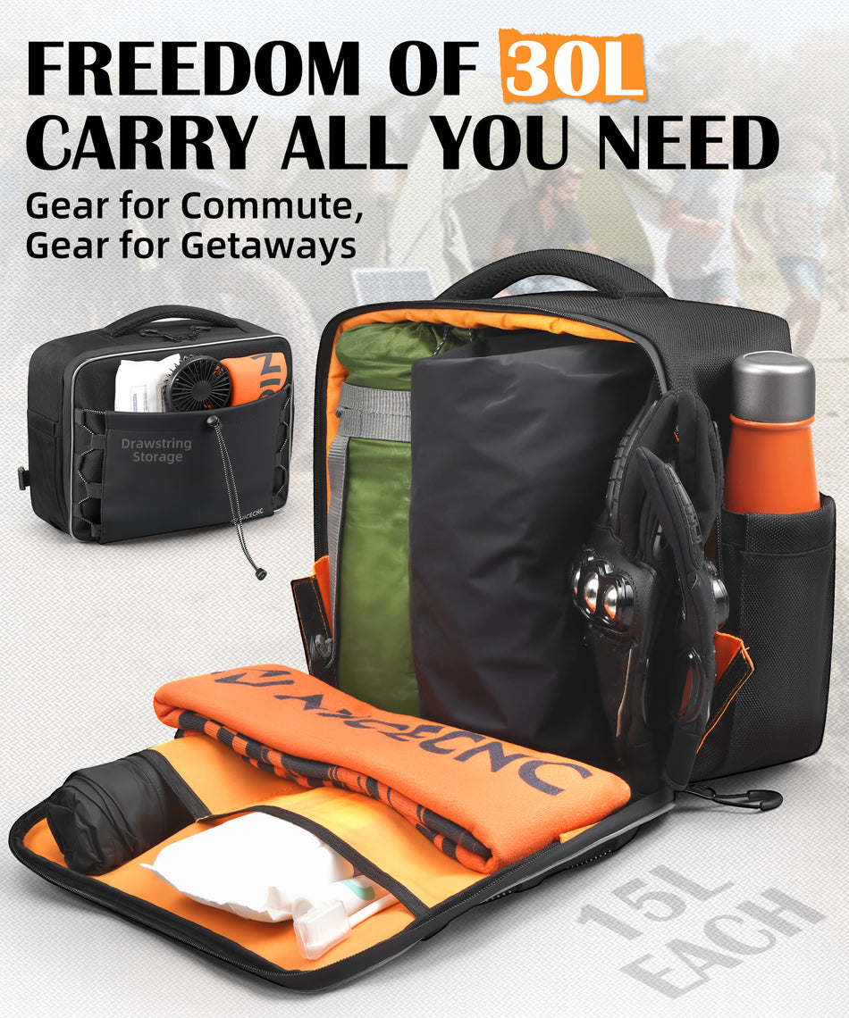 NICECNC Motorcycle Rear Seat 30L Panniers Side Luggage Throw Over Saddle Bags