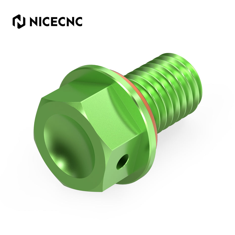 NICECNC Magnetic Oil Drain Bolt Plugs for Kawasaki KX 60 65 80 85 100 125 250 250f 450f 500 KX60 KX65 KX80 KX85 KX100 Green