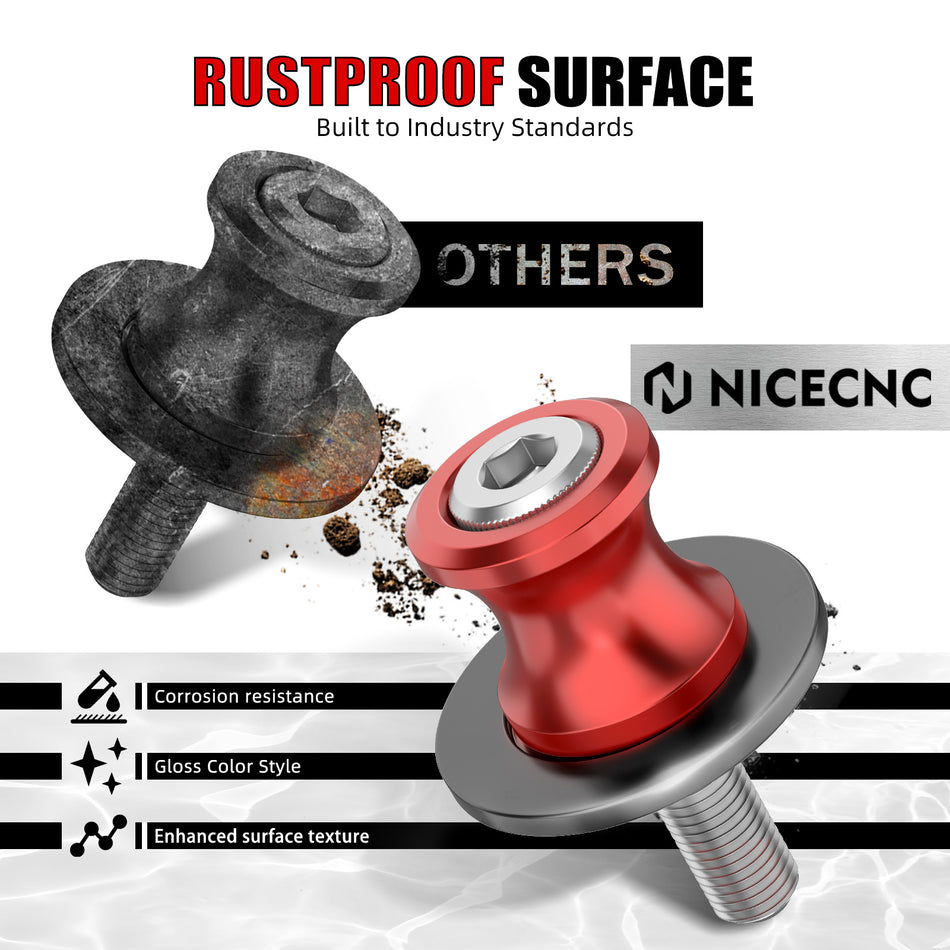 NICECNC 8mm Swingarm Spool Sliders for Honda CBR1000RR 2004-2015 CBR600F2 1990-1994 CBR600F4i 2001-2007