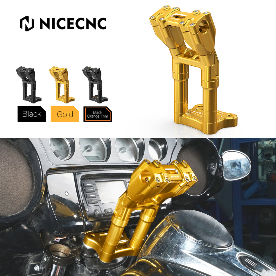 NiceCNC Handlebar Riser 9.25" Closer 2.5" For Harley Electra Glide Standard FLHT Street Glide CVO FLHXSE Ultra Limited FLHTK 2014-2023