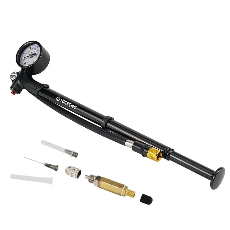 300 psi Air Shock Fork Pump with Rubber Handle Nitrogen Needle Fill Tools Kit