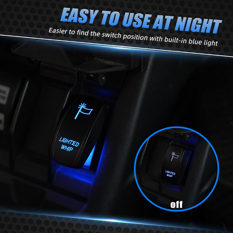 Universal UTV ATV 12V 20A LED Rocker Switch ON-OFF Toggle Switch Laser