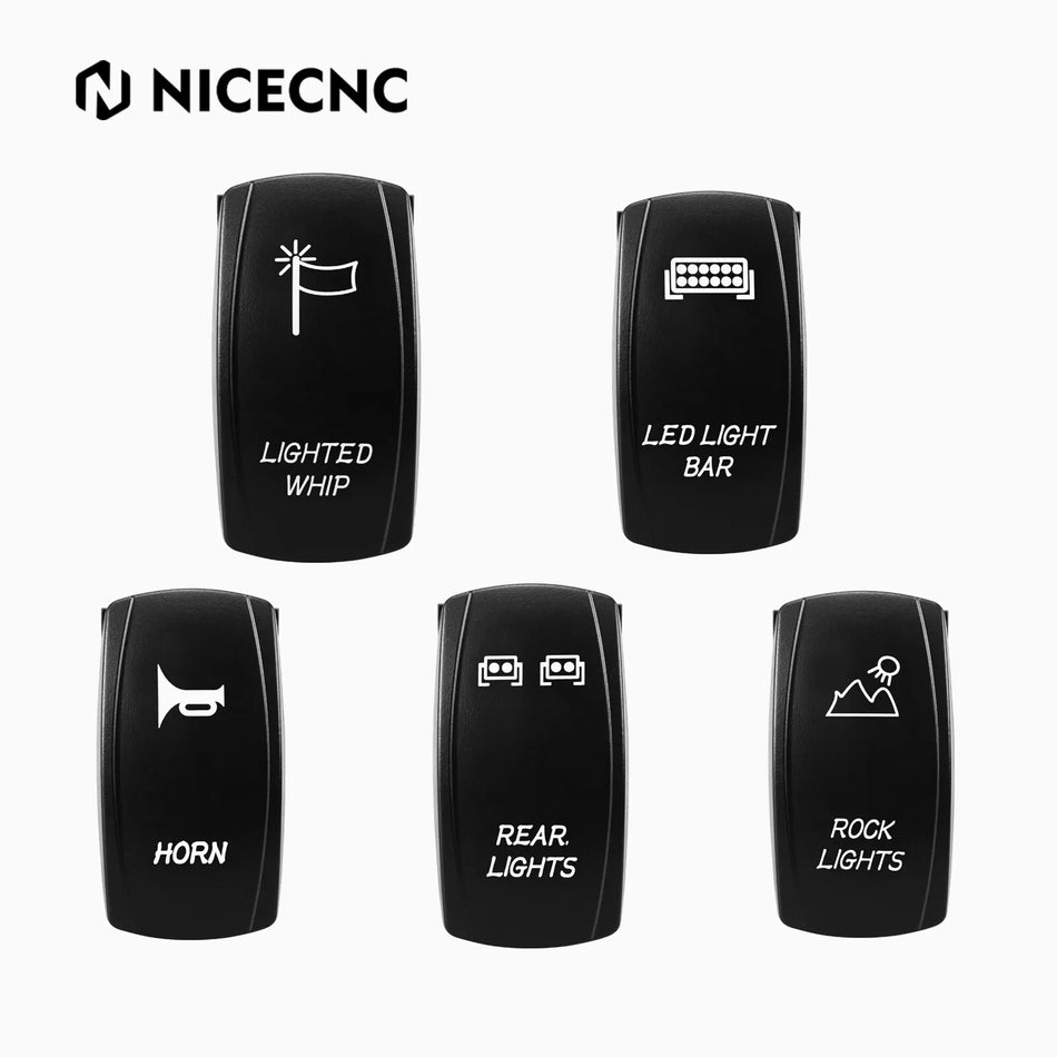 Universal UTV ATV 12V 20A LED Rocker Switch ON-OFF Toggle Switch Laser