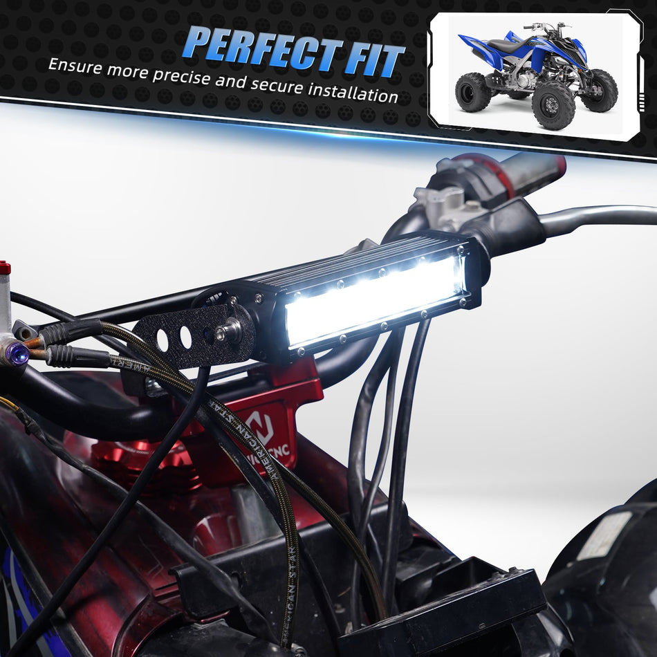 Universal ATV 60W LED Headlight Work Light with Bracket For Yamaha YFZ450R/X Raptor 700/R Honda TRX450R