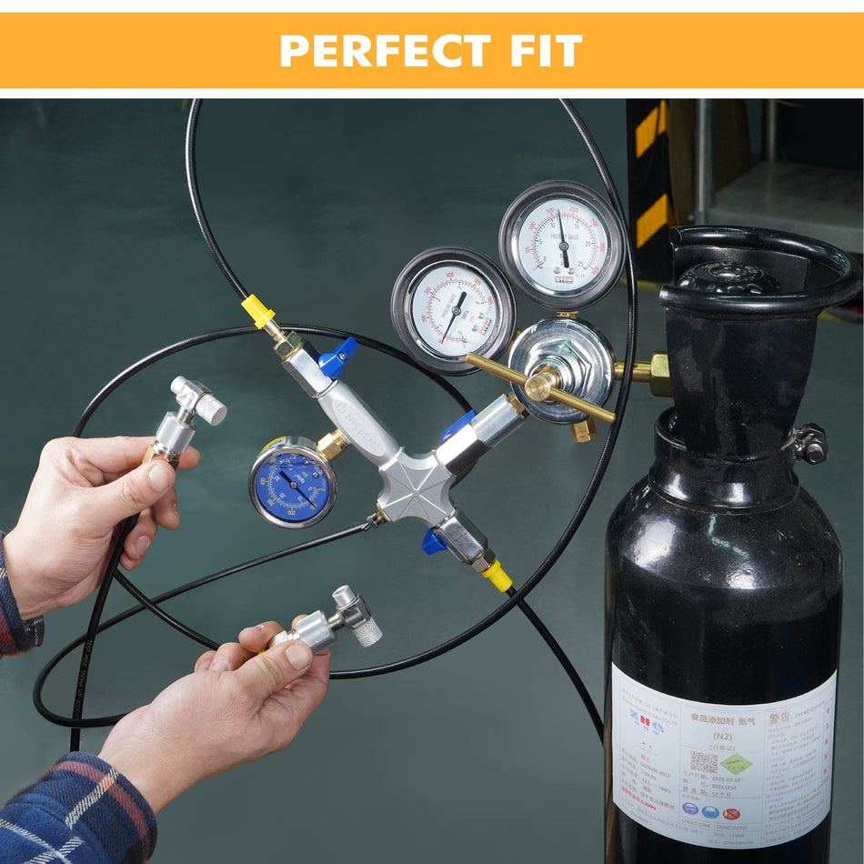400PSI-Dual 8' Hose Nitrogen Regulator Shock Fill Tool Kit